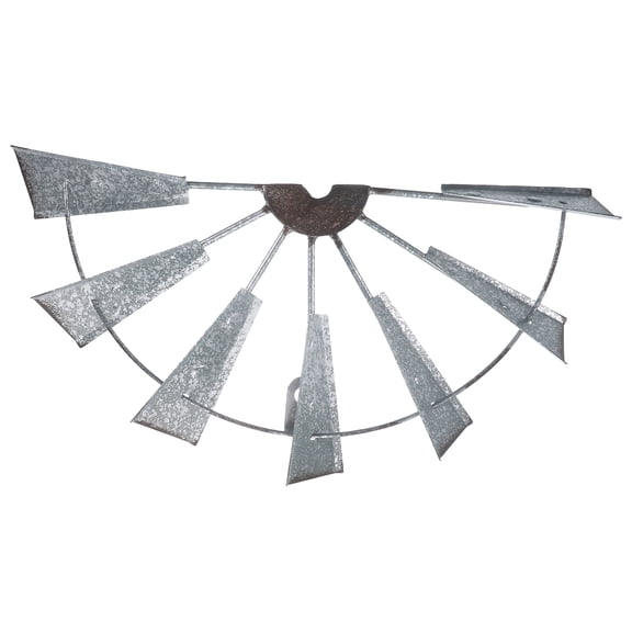 PBPBOX Metal Iron Windmill Wall Decor Light Grey Rustic Farmhouse Ornament