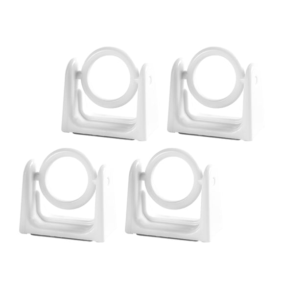 PBPBOX 4Pcs White ABS Curtain Rod Holders Wall Mount Brackets Heavy Duty Nail Free for Home