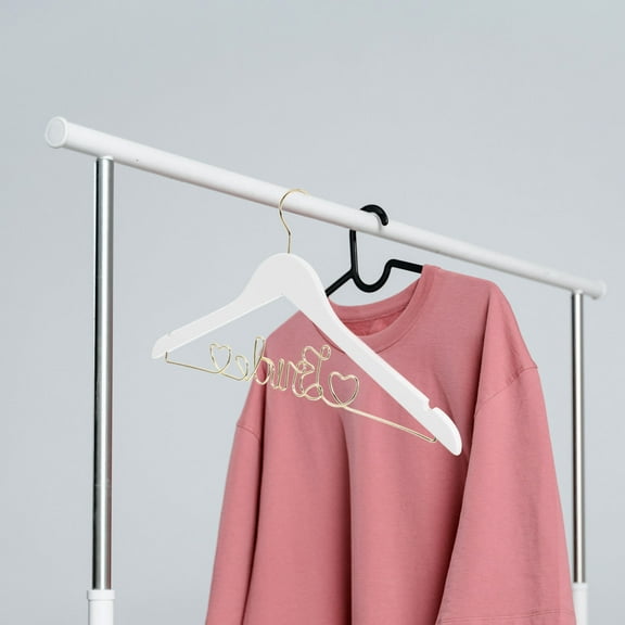 PBPBOX Minimalist White Alphabet Garment Hanger for Wedding Gowns and Coats