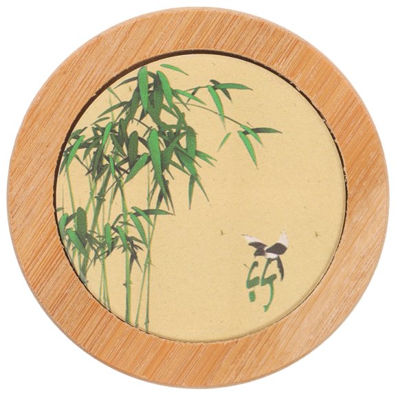 PBPBOX Multi Colored Round Coaster Set Made of Wood and Home Use with Heat Resistant Feature