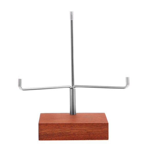 PBPBOX Multi-Color Crystal Ball Stand Metal Arm and Wooden Base for Display