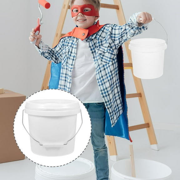 PBPBOX Paint Bucket Product Packaging Bucket Grade Pail with Lid Plastic Pails with Lids Abs White 21.20X20.00X18.00CM