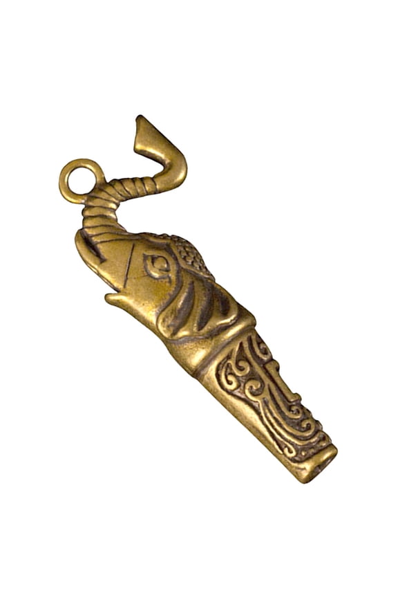 Portable Brass Elephant Whistle for Emergency Hiking Camping with Unique Animal Shape Keychain