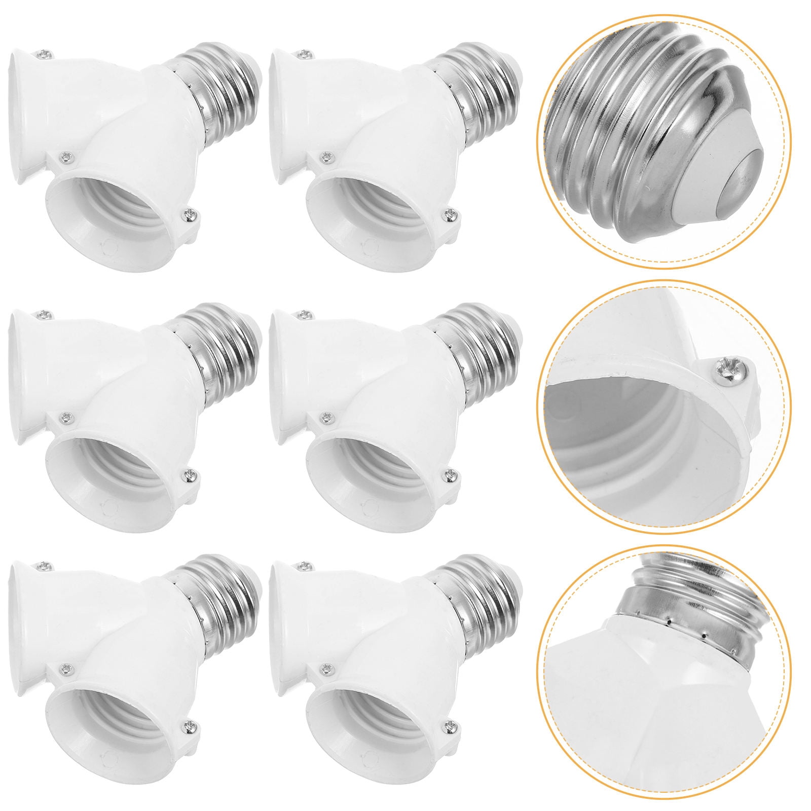 PBPBOX Pbpbox Light Socket Splitter E27 Adapter White One-to-Two Easy ...