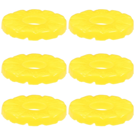 PBPBOX Pineapple Slices Plastic Yellow 6Pcs