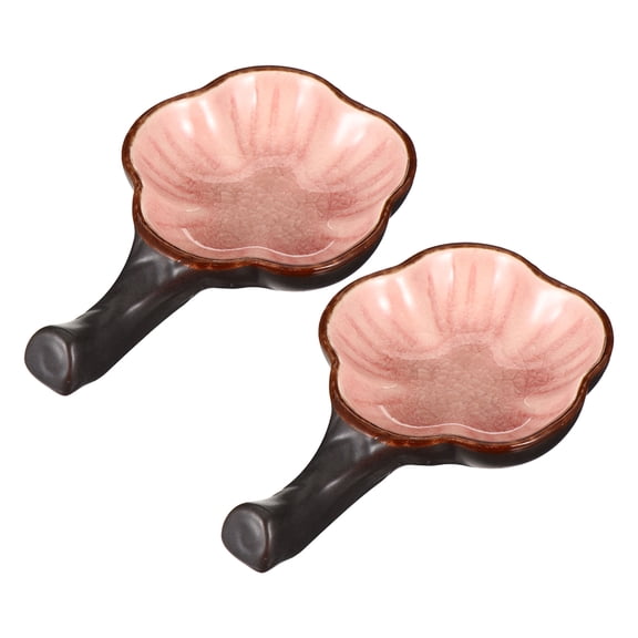 PBPBOX Pink Ceramic Brush Holder for Pen Rest with Unique Flower Shape Design 2Pcs