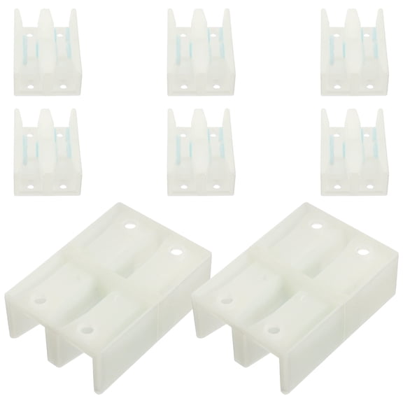 PBPBOX Plastic Floor Guide for Glass Door, White, Smooth Edges, Stable and Quiet 8Pcs