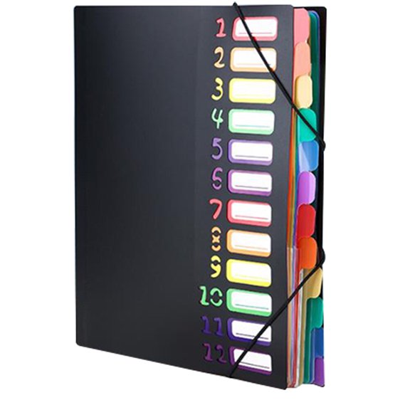 PBPBOX Plastic Sleeve Folder for Storage Black Multi-layer Style 1Pack
