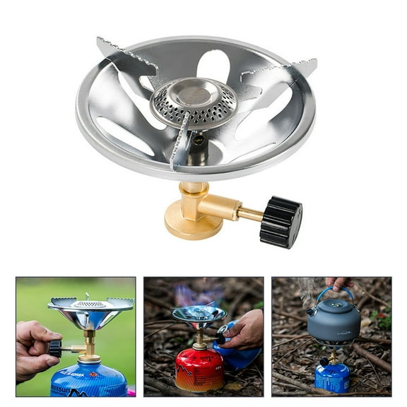 PBPBOX Emergency Mini Stove Portable Gas Burner Head Stainless Steel 1Pack