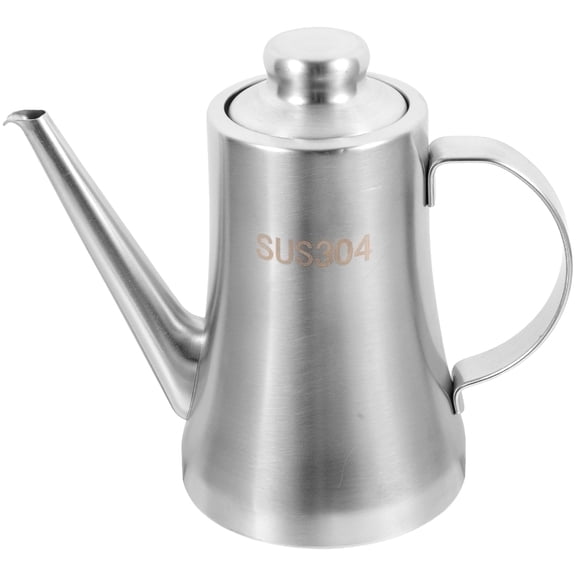 PBPBOX Stainless Steel Oil Container with Comfortable Handle for Kitchen Storage and Sauce Dispensing