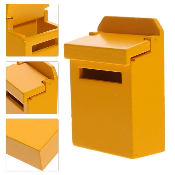 PBPBOX Pretend Mailbox Retro Design Miniature Mailbox Orange for Childs Play 1Pack