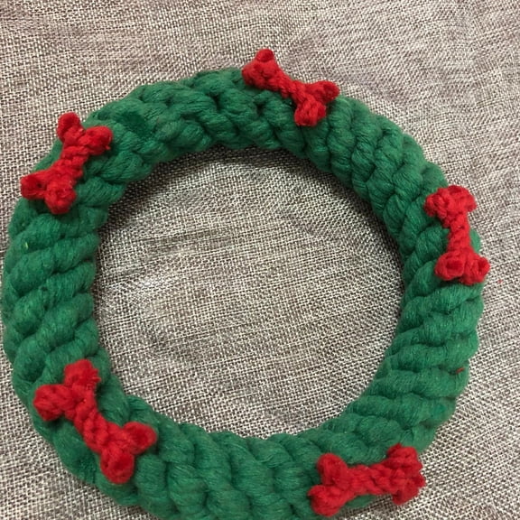 PBPBOX Chewing Christmas Pet Toys Circle Dog Toy Green 1Set for Interactive Play