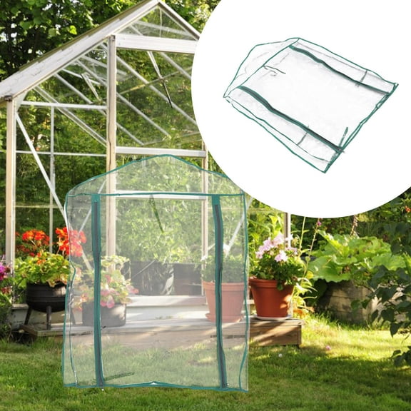 PBPBOX PVC Greenhouse Cover Flower Garden Cover Insulating Transparent Green 1Set