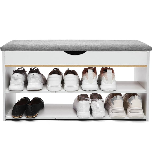PBPBOX Shoe Bench Artificial Board Storage Homeowners Entryway 1 Set