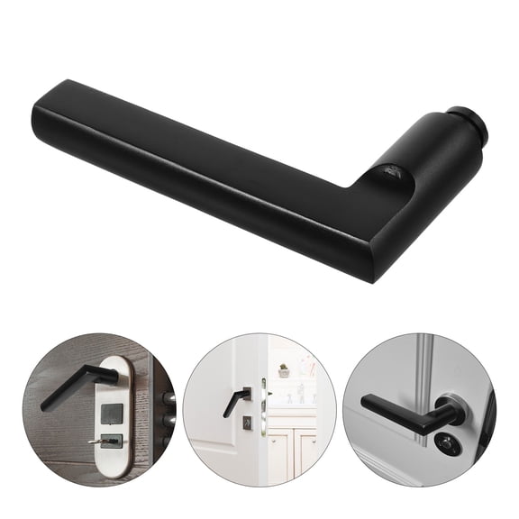 PBPBOX Convenient Black Metal Door Handle Replacement for Bedroom and Bathroom Doors