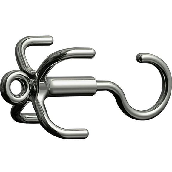 PBPBOX Silver Multi Use Rotating Hook for Closet with 4 Claw Design Ideal for Hanging Coats and Accessories