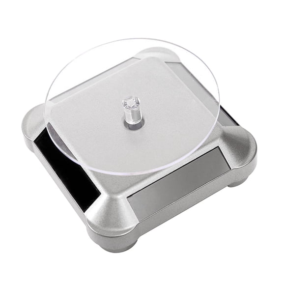 PBPBOX rotating jewelry display stand Solar Rotating Display Stand Silver 1Pcs