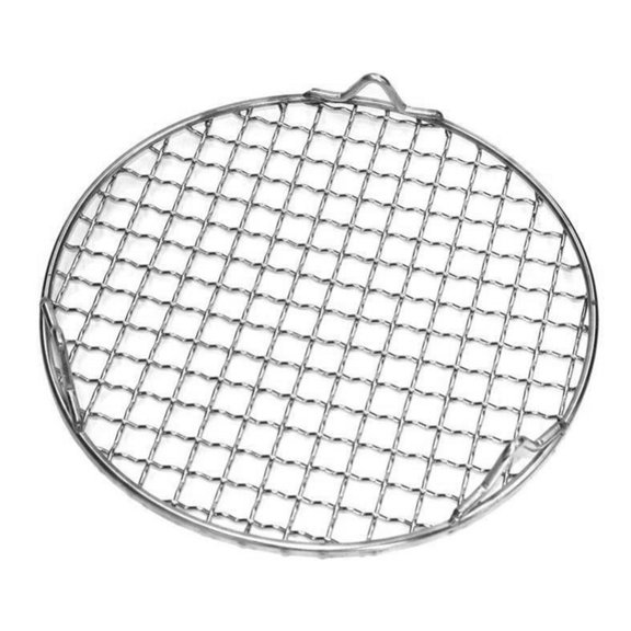 PBPBOX Plated Silver Stainless Steel Barbecue Mesh Round Grill Net Heat Resistant Bbq Accessory