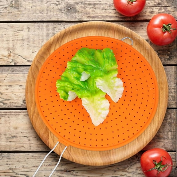 PBPBOX Silicone Oil Splatter Guard in Orange Heavy Duty Mesh Screen for Cooking Protection