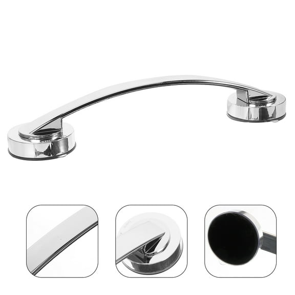 PBPBOX Suction Shower Grab Bar Safe Bathroom Armrest for Home Use Silver