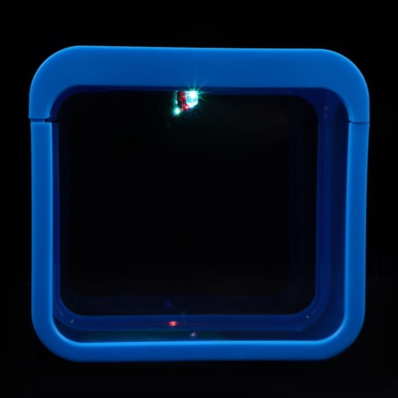 PBPBOX Blue Transparent Mini Fish Tank with Color Changing Light for Home Decor and Easy Cleaning 6.5 L