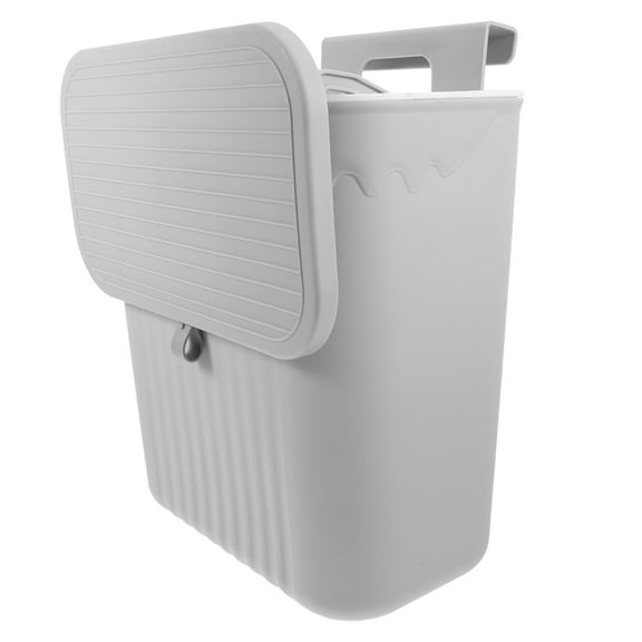 PBPBOX White Plastic Wall Mounted Trash Can with Sliding Lid Large Capacity for Kitchen Bathroom