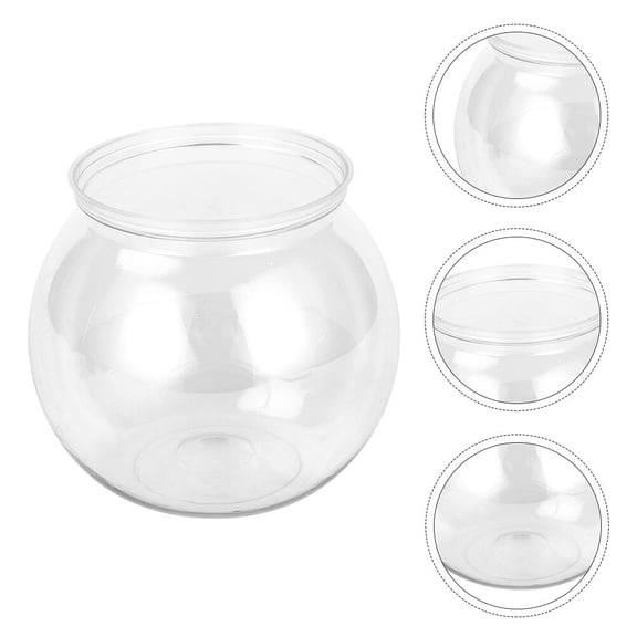 PBPBOX Transparent Round Fish Tank Pot for Desktop Table Decoration