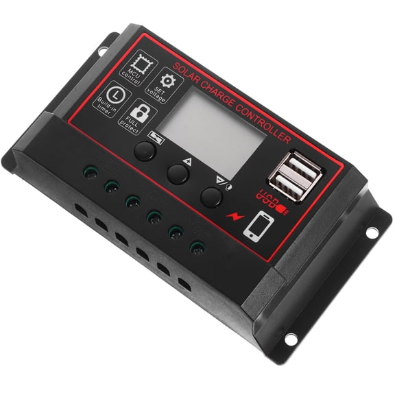 PBPBOX Solar Controller 12V 20a with LCD Display and Pwm Charging Black