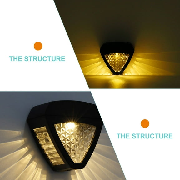 PBPBOX Outdoor Solar Lights Solar Wall Light Black ABS 1Pack