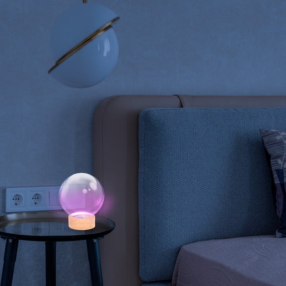 PBPBOX Wood LED Light Base for Crystal Display with Built-in USB Lighting and Sturdy Construction