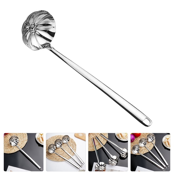 PBPBOX Stainless Steel Ladle Oil Filter Spoon for Home Kitchen Soup Straining and Hot Pot Use