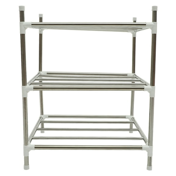 PBPBOX Stainless Steel Pan Rack Multipurpose Kitchen Organizer Wear Resistant Silver