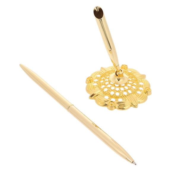 PBPBOX Stylish Metal Ballpoint Pen with Stand for Business Signing Desktop Guest Book Wedding Book Pen Set