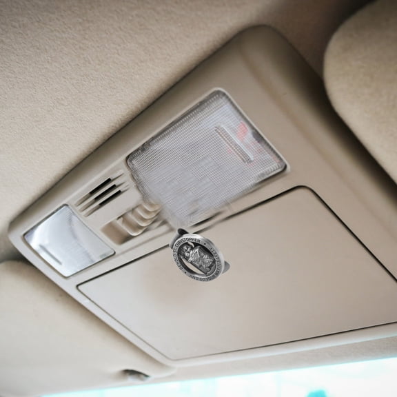 PBPBOX Easy Install Metal Visor Clip with Safety Bless Medal for Car Interior Accessories