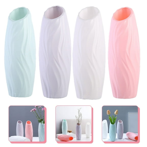 PBPBOX Modern Decorative Plastic Vases for Flowers Tall Bud Container Elegant Home Use Assorted Color