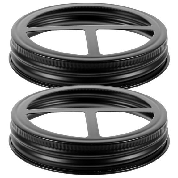 PBPBOX Toothbrush Lid Mason Jar Black 2Pcs 3.38X3.38X0.67In