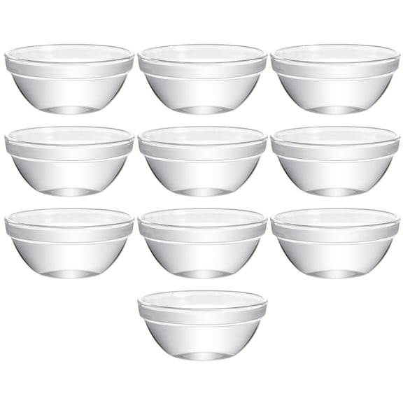 PBPBOX Transparent Glass Dessert Bowls for Home Easy to Clean and Perfect for Salads Desserts Fruits 10Pcs