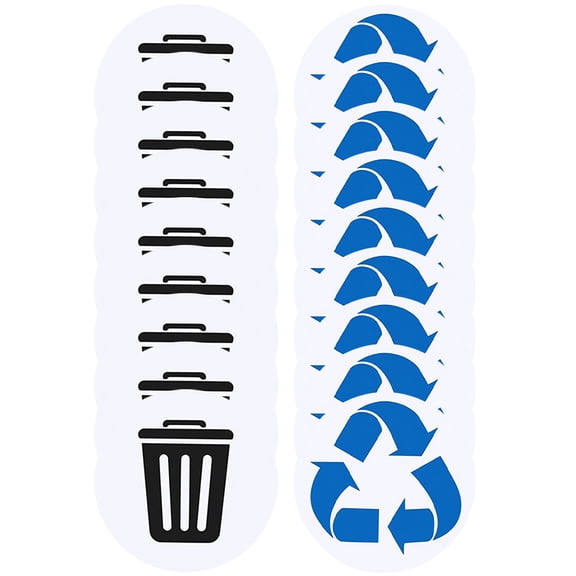 PBPBOX Trash Sorting Label Sticker PVC Assorted -Adhesive Stickers for Glass Windows