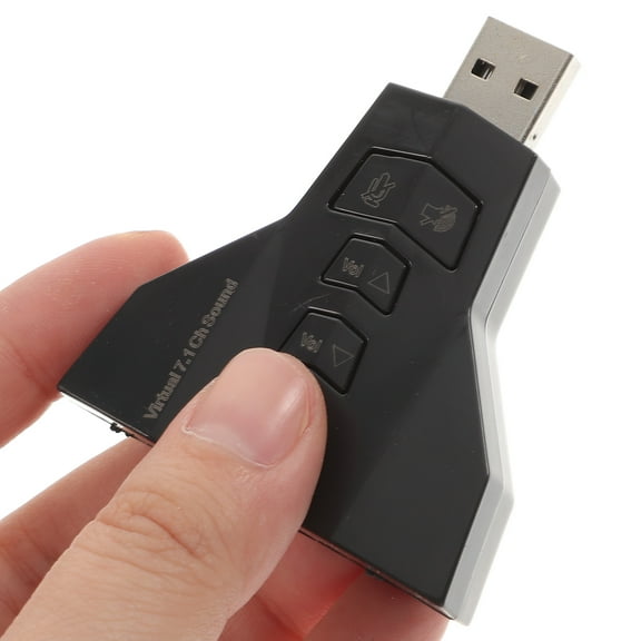 PBPBOX USB Sound Adapter Plug and Play for Audio Output with Dual Compatible with Windows Black