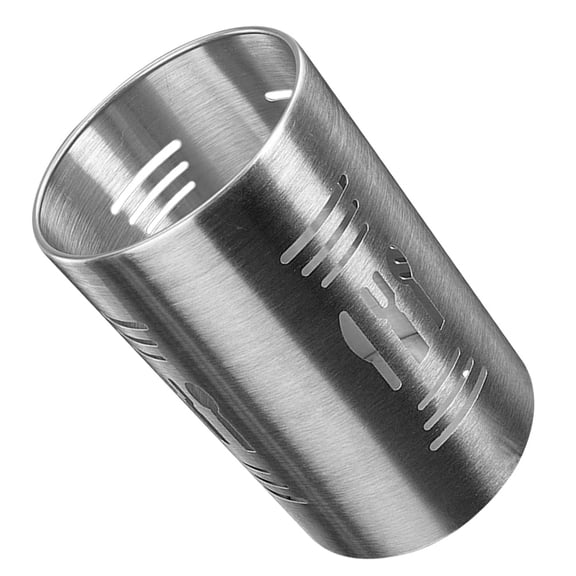 PBPBOX Stainless Steel Cutlery Holder Plated Silver Chrome Finish Kitchen Utensil Draining Container
