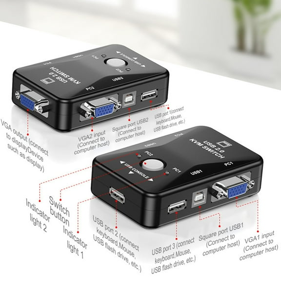 PBPBOX VGA Box Black Metal Video Switching for Security Monitoring 1Pcs