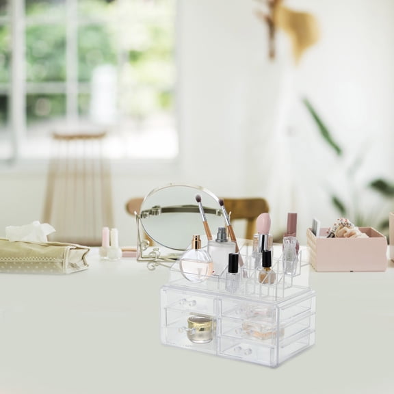 PBPBOX Vanity Organizer Acrylic Storage For Makeup Girls Dressing Table 1Set