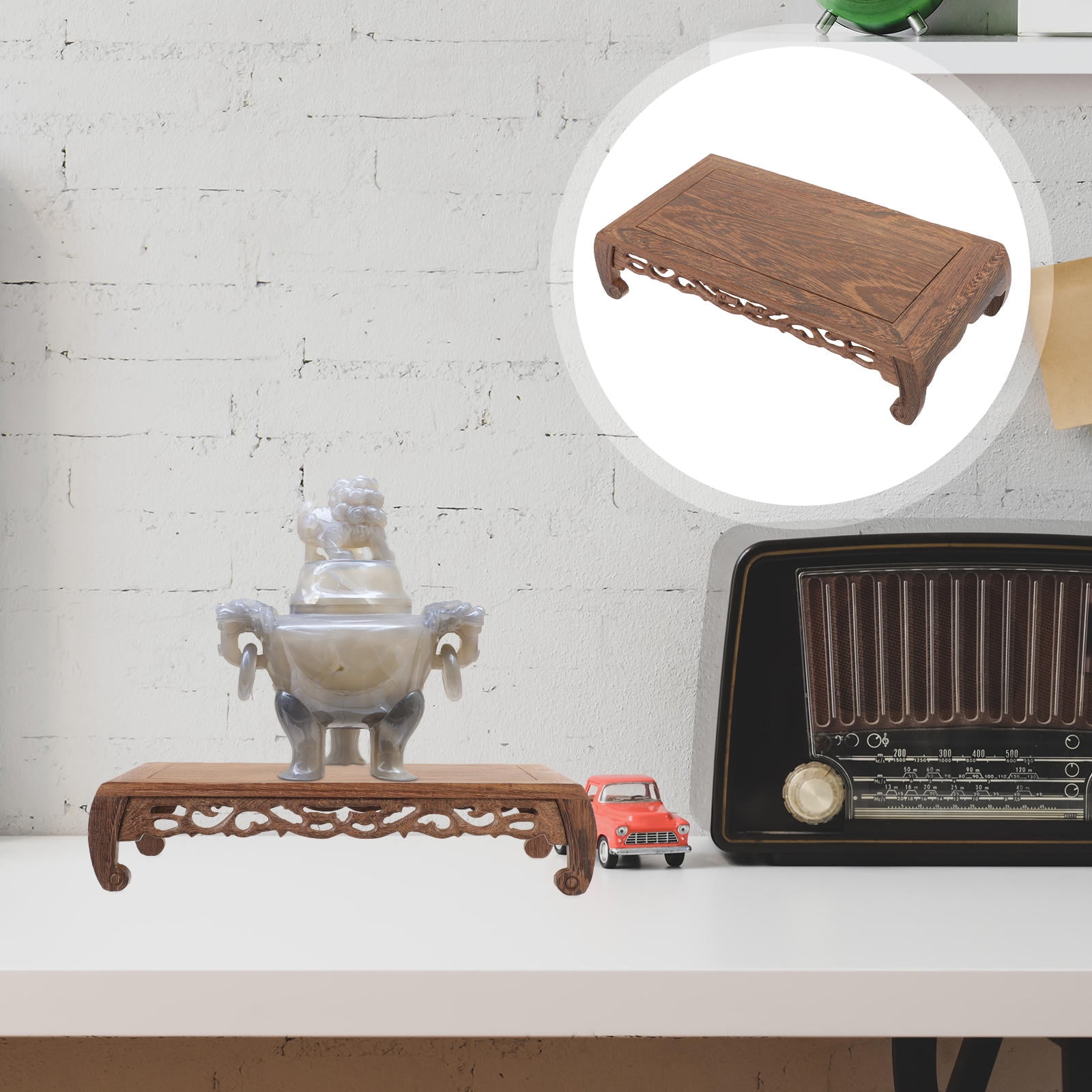 PBPBOX Vase Base Display Riser for Home Decor Wood Coffee 1Pack ...