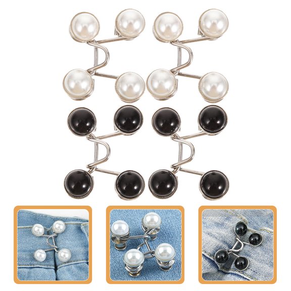 PBPBOX 4Pcs Portable Waist Buttons for Pants Practical Adjustable Jean Waist Tightener