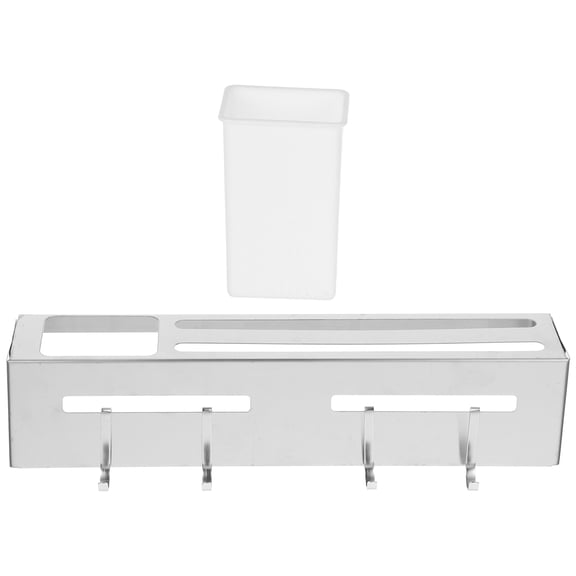 PBPBOX Wall Mounted Utensil Organizer Kitchen Utensil Rack Silver Stainless Steel Space Saving 1Set