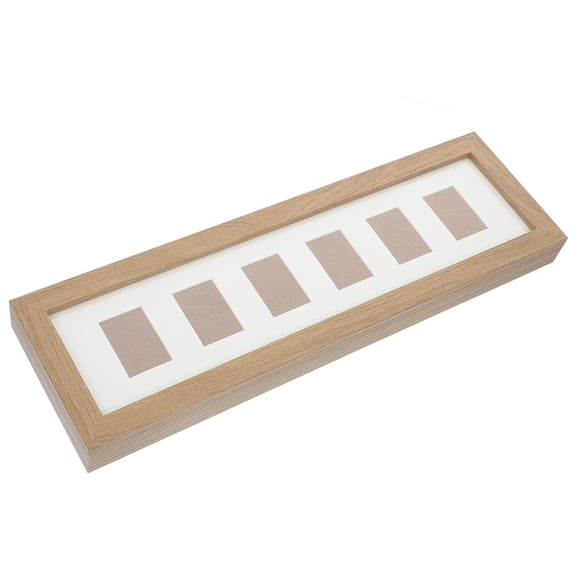 PBPBOX Collage Frame Light Brown Wood Display for Plant Specimens 1Set