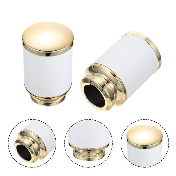 PBPBOX 2Pcs Practical White Curtain Rod Final End Caps Elegant Window Decor