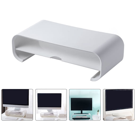 PBPBOX White Computer Lifting Rack Desktop Stand Storage Shelf for Home Office