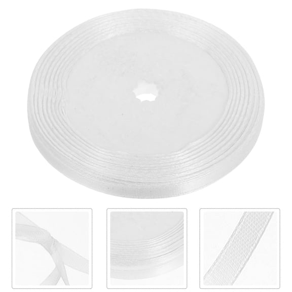 PBPBOX White Grosgrain Polyester Ribbon for Wedding Decorations and Present Packaging