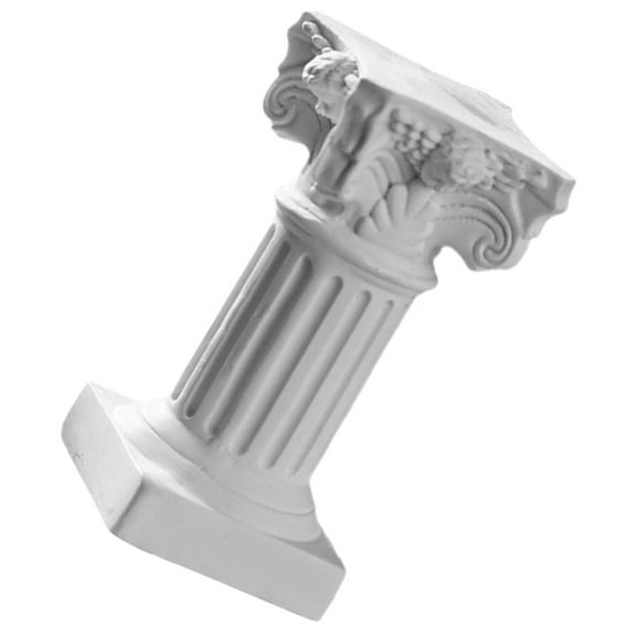PBPBOX Roman Column Candle Holder Resin Pillar Statue Tabletop Decor in White